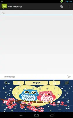 GO Keyboard Sweet Owl Theme android App screenshot 0