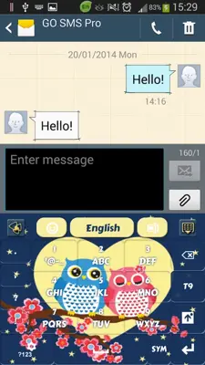 GO Keyboard Sweet Owl Theme android App screenshot 9