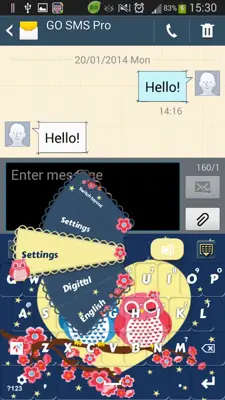 GO Keyboard Sweet Owl Theme android App screenshot 10