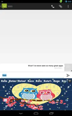 GO Keyboard Sweet Owl Theme android App screenshot 1