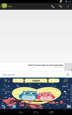 GO Keyboard Sweet Owl Theme android App screenshot 2