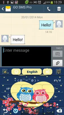 GO Keyboard Sweet Owl Theme android App screenshot 5