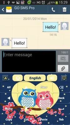 GO Keyboard Sweet Owl Theme android App screenshot 6